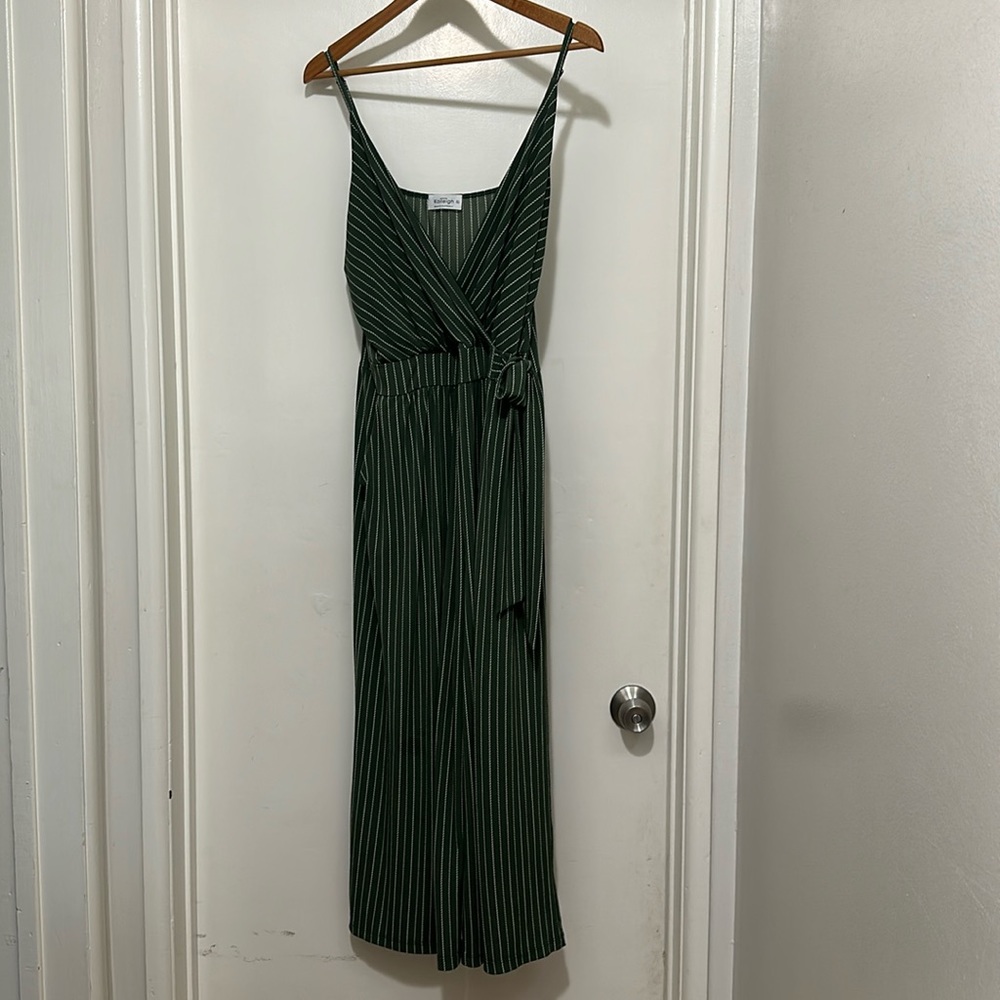 Green striped jumpsuit